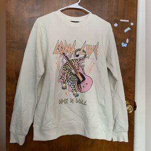 Zutter USAGraphic Long Live Rock N Roll Sweatshirt Sweatshirt Crew Neck Small